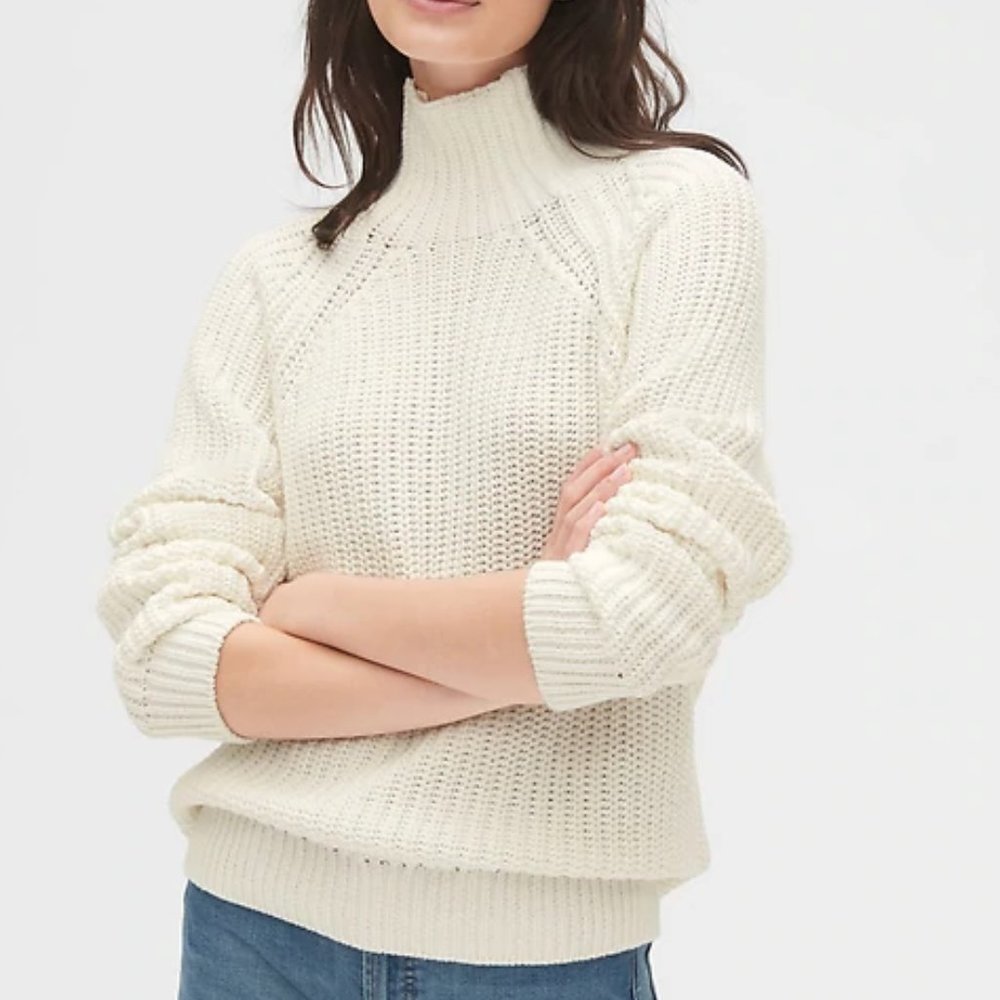 Tall gap Shaker Stitch Turtleneck Sweater M